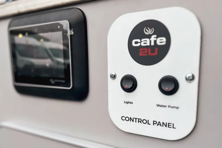 Cafe2U control panel with Victron touch-screen display